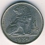 1 Franc Belgium 1939 KM# 119